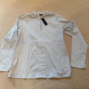 Theory Soft Cream Long Sleeve Blouse